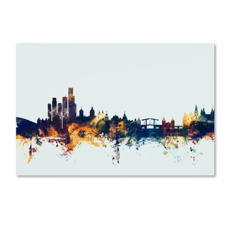 Michael Tompsett 'Amsterdam Skyline Blue' Canvas Art,30x47